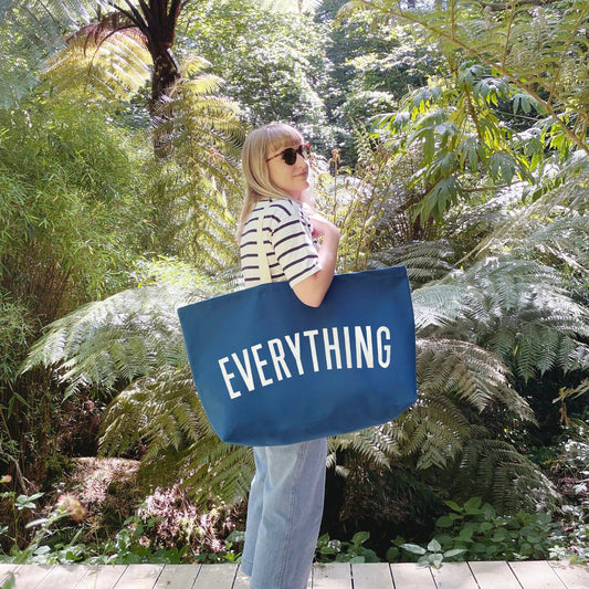 The 'Everything; Extra Large Canvas Tote Bag – Ocean Blue