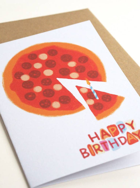A Slice of Joy 'Happy Birthday!' Pizza Illustrated Card