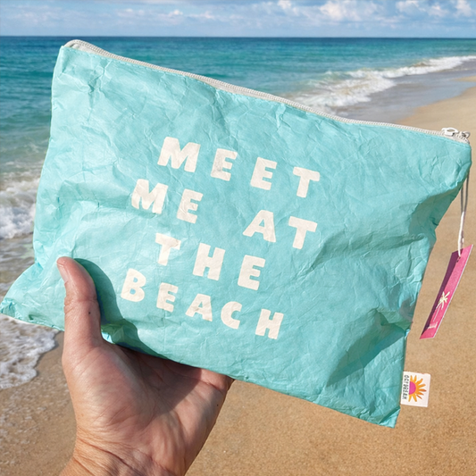 'Meet Me at the Beach' Sand-Proof Beach Pouch
