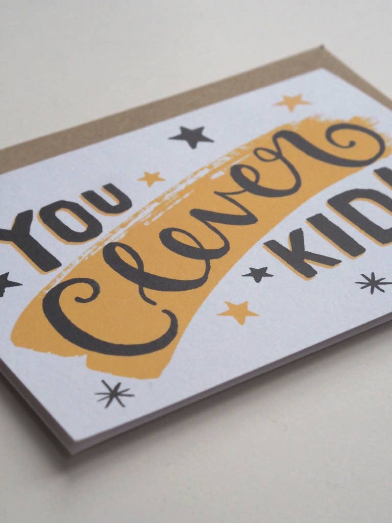 Bright Minds 'You Clever Kid' Illustrated Congratulations Card