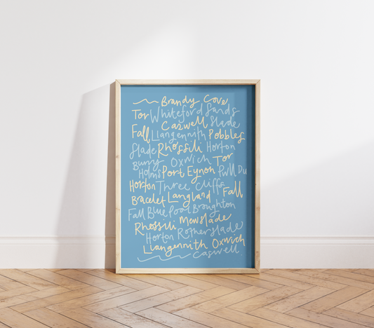 Gower Beaches Doodle Print By Travel Prints Wales