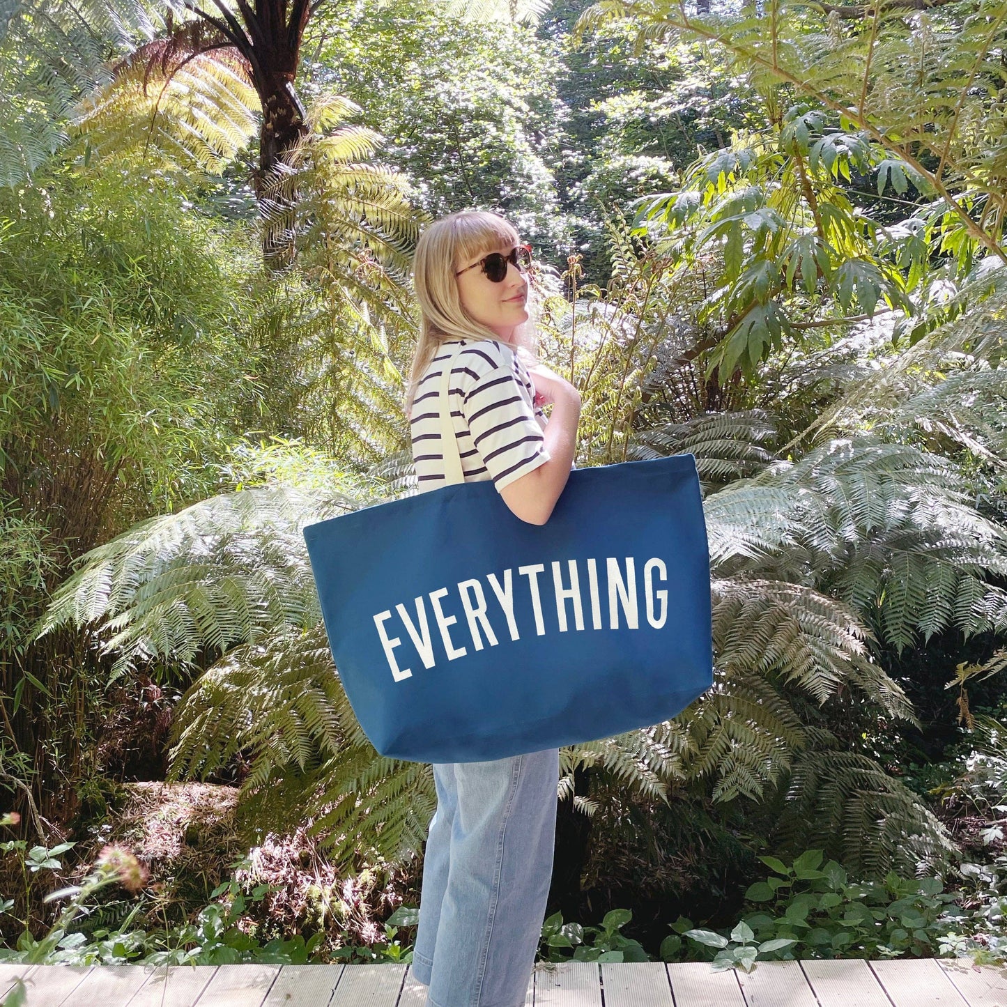 The 'Everything; Extra Large Canvas Tote Bag – Ocean Blue