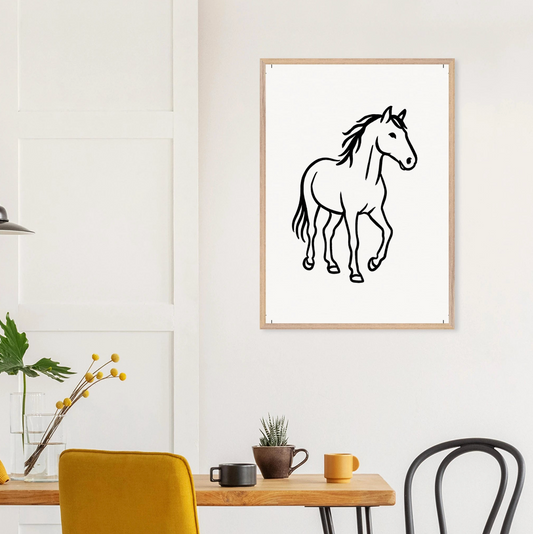 Black and White Horse Print
