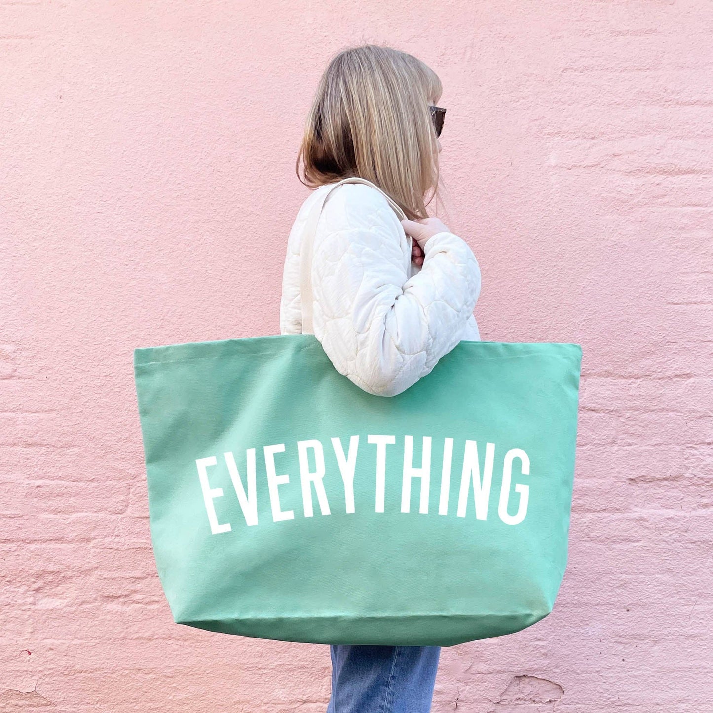 The 'Everything' Extra Large Canvas Tote Bag – Sea Glass Green