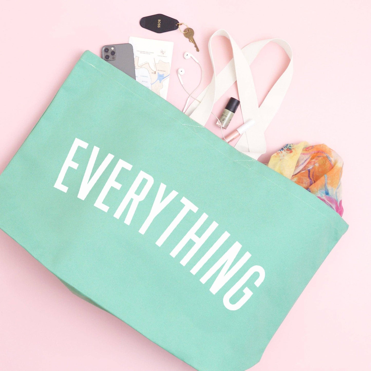 The 'Everything' Extra Large Canvas Tote Bag – Sea Glass Green