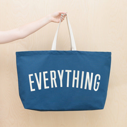 The 'Everything; Extra Large Canvas Tote Bag – Ocean Blue