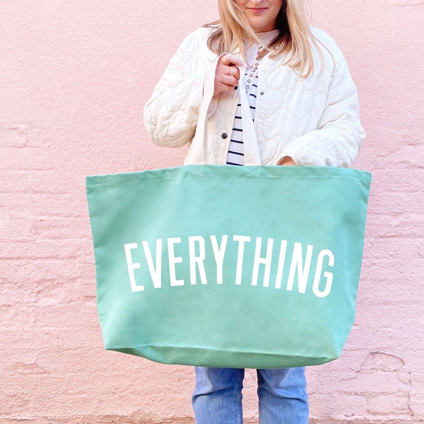 The 'Everything' Extra Large Canvas Tote Bag – Sea Glass Green