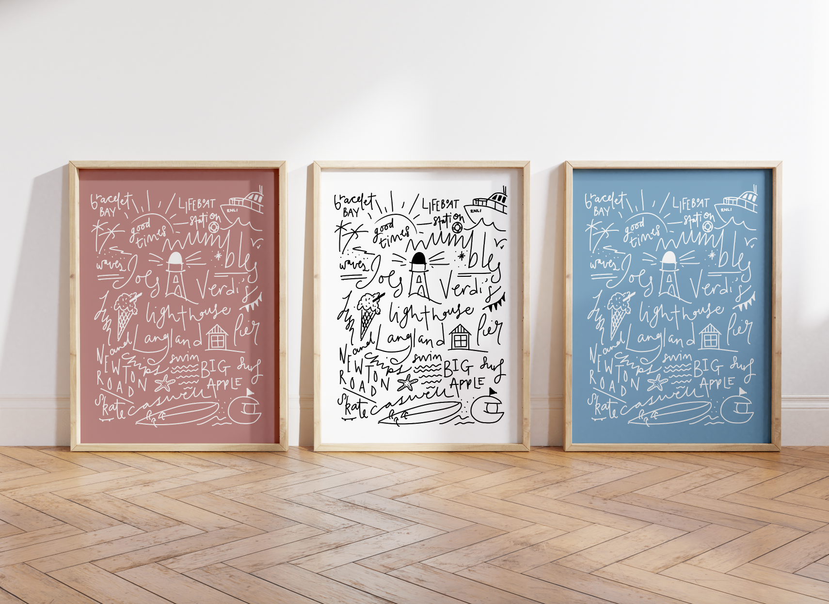 Mumbles Doodle Print By Travel Prints Wales