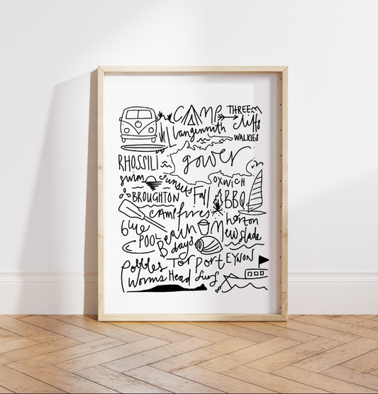 Gower Doodle Print