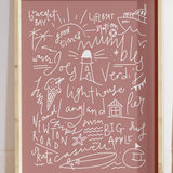 Mumbles Doodle Print in Boho Haze By Travel Prints Wales