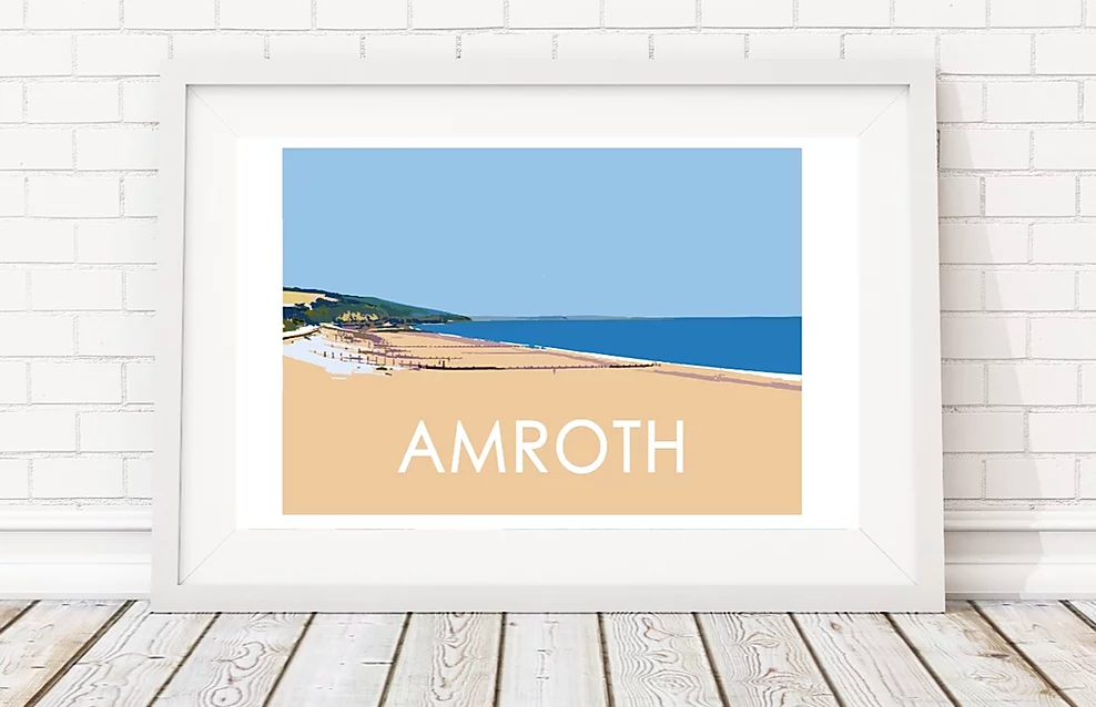 amroth beach print pembrokshire by travel prints wales