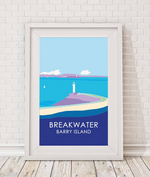 breakwater lighthouse barry island print by travel prints wales