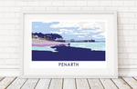 penarth beach print with penarth pier in the background by travel prints wales